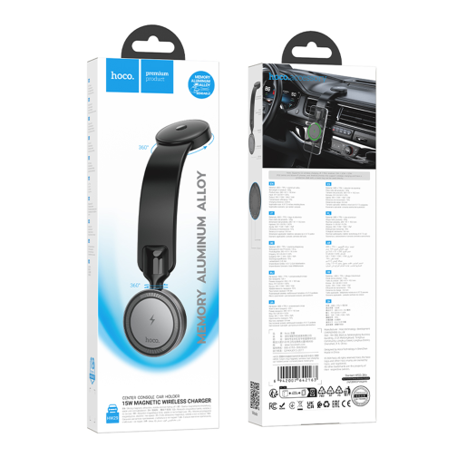 Автотримач Hoco HW29 Magnetic Ring Wireless 15W превью 2