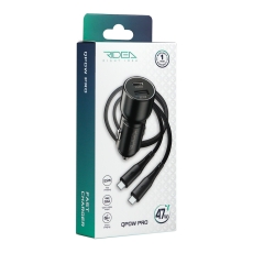 Купити Автомобільний Зарядний Пристрій Ridea RCC-47114 QPow Pro 1USB/1USB-C PD/QC 47.5W+Type-C to Type-C