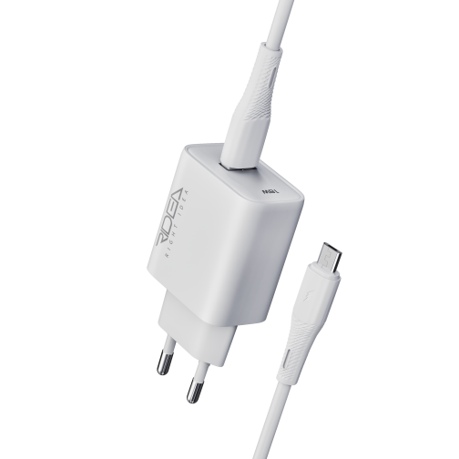 Купити Мережевий Зарядний Пристрій Ridea RW-18123 Rapid 1USB QC 18W+Micro