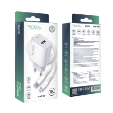 Купити Мережевий Зарядний Пристрій Ridea RW-18123 Rapid 1USB QC 18W+Micro
