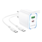 Купить Сетевое Зарядное Устройство Borofone BA89A 1USB-C/1USB PD/QC 30W+Type-C to Type-C, 4