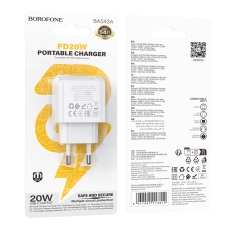 Купить Сетевое Зарядное Устройство Borofone BAS43A 1USB-C PD/QC 20W Купить Сетевое Зарядное Устройство Borofone BAS43A 1USB-C PD/QC 20W