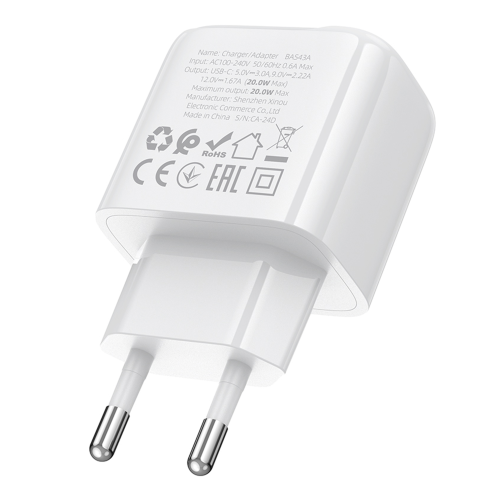 Мережевий Зарядний Пристрій Borofone BAS43A 1USB-C PD/QC 20W превью 5