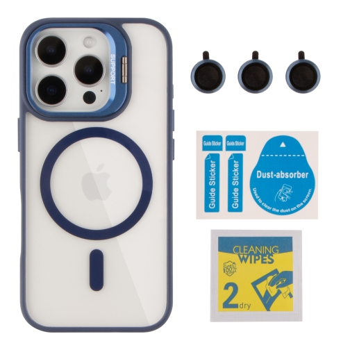 Купити Чохол TPU+PC+Metal Stand Case with MagSafe and Camera Lenses для iPhone 16 Pro, 5