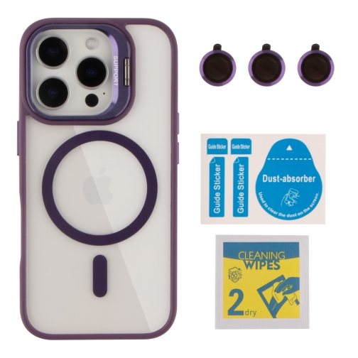 Купити Чохол TPU+PC+Metal Stand Case with MagSafe and Camera Lenses для iPhone 16 Pro, 6