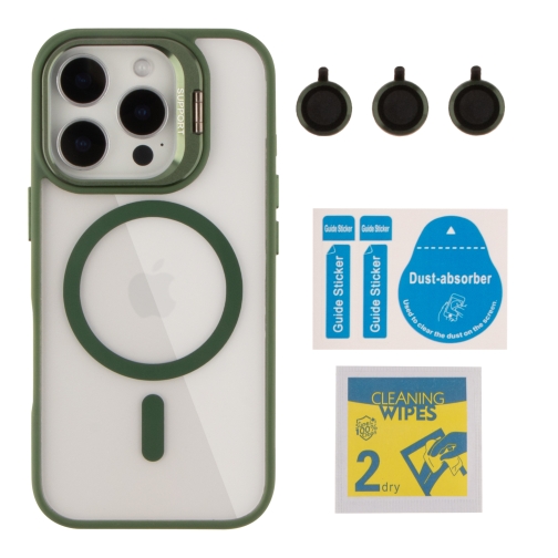 Купити Чохол TPU+PC+Metal Stand Case with MagSafe and Camera Lenses для iPhone 16 Pro, 7