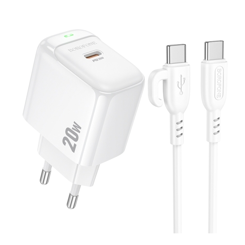 Купити Мережевий Зарядний Пристрій Borofone BAS43A 1USB-C PD/QC 20W+Type-C to Type-C
