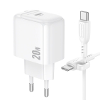 Купити Мережевий Зарядний Пристрій Borofone BAS43A 1USB-C PD/QC 20W+Type-C to Type-C, 4