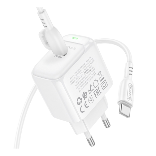 Купити Мережевий Зарядний Пристрій Borofone BAS43A 1USB-C PD/QC 20W+Type-C to Type-C, 6