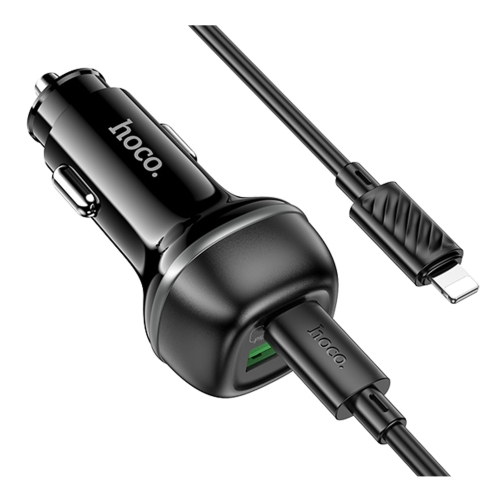 Купити Автомобільний Зарядний Пристрій Hoco Z58A 1USB-A QC18W/1USB-C PD30W Total 48W+Type-C to Lightning, 3