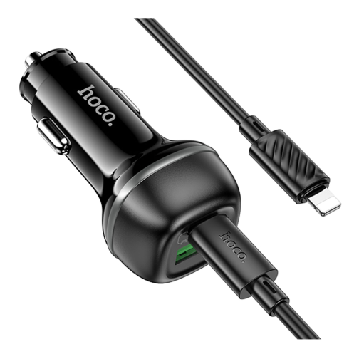 Автомобільний Зарядний Пристрій Hoco Z58A 1USB-A QC18W/1USB-C PD30W Total 48W+Type-C to Lightning превью 3