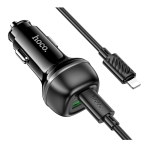 Купити Автомобільний Зарядний Пристрій Hoco Z58A 1USB-A QC18W/1USB-C PD30W Total 48W+Type-C to Lightning, 3