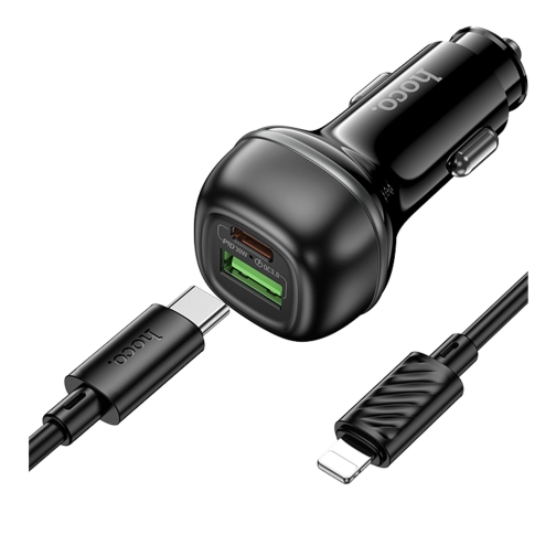Купити Автомобільний Зарядний Пристрій Hoco Z58A 1USB-A QC18W/1USB-C PD30W Total 48W+Type-C to Lightning, 4