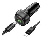 Купити Автомобільний Зарядний Пристрій Hoco Z58A 1USB-A QC18W/1USB-C PD30W Total 48W+Type-C to Lightning, 4
