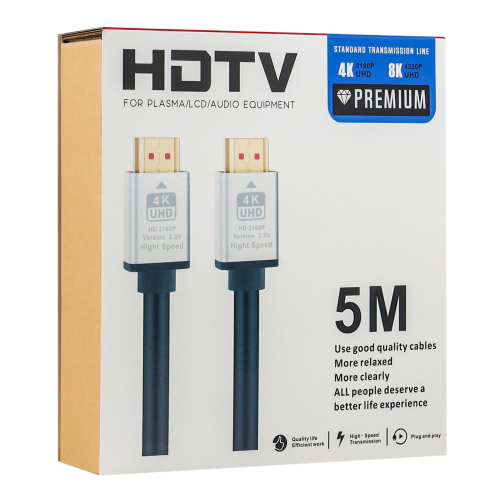Кабель HDMI- HDMI 2.0V 5m 4K Premium превью 2