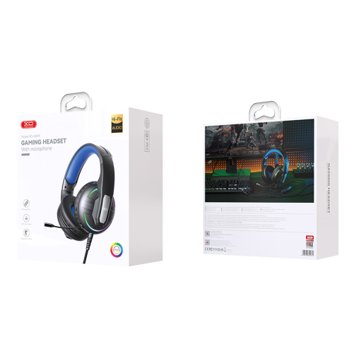 Ігрові Навушники XO-GE-09 Static RGB Long Mic Headworn USB+3.5 (with adapter cable) превью 2