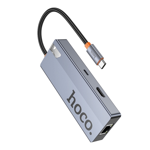 Купить USB Hub Hoco HB51 Type-C 6-in-1 (HDTV+RJ45-100Mbps+PD+USB3.0*3), 3