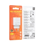 Купить Сетевое Зарядное Устройство Borofone BA88A 1USB-C/1USB PD/QC 20W, 2
