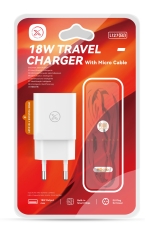 Купить Сетевое Зарядное Устройство XO L127 1USB QC 18W+USB to Micro New Logo Купить Сетевое Зарядное Устройство XO L127 1USB QC 18W+USB to Micro New Logo