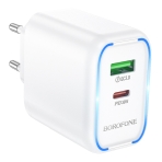 Купить Сетевое Зарядное Устройство Borofone BA89A 1USB-C/1USB PD/QC 30W, 4