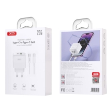 Купити Мережевий Зарядний Пристрій XO L137 1USB-C/1USB PD/QC 20W+Type-C to Type-C New Logo