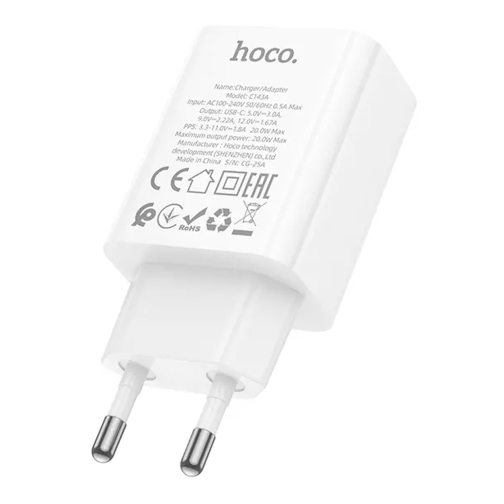 Мережевий Зарядний Пристрій Hoco C143A 1USB-C PD/QC 20W превью 4