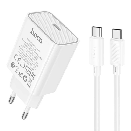 Мережевий Зарядний Пристрій Hoco C143A 1USB-C PD/QC 20W+Type-C to Type-C