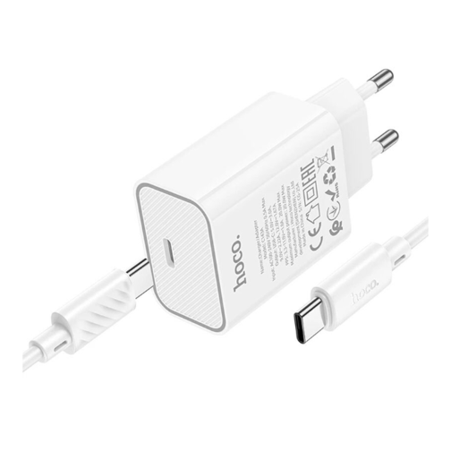 Мережевий Зарядний Пристрій Hoco C143A 1USB-C PD/QC 20W+Type-C to Type-C превью 3