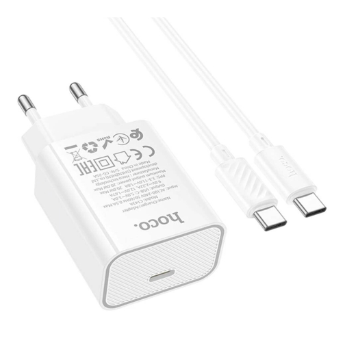 Купить Сетевое Зарядное Устройство Hoco C143A 1USB-C PD/QC 20W+Type-C to Type-C, 4