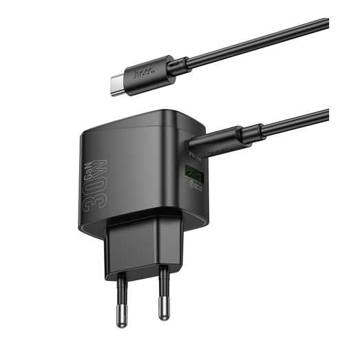 Купить Сетевое Зарядное Устройство Hoco CS61A 1USB/1USB-C PD/QC 30W+Type-C to Type-C, 6