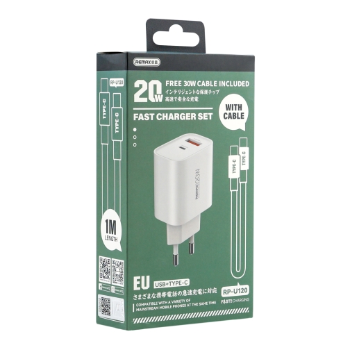 Купити Мережевий Зарядний Пристрій Remax RP-U120 20W A+C+Type-C to Type-C, 2