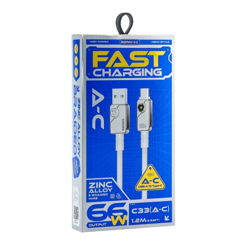 Купити Кабель USB Remax C33 Type-C 6A 66W 1.2M, 2