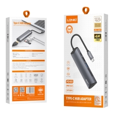 Купити USB Hub LDNIO DS-56H Type-C To PD3.0*1(100W)+HDMI*1(4K@30hz)+USB2.0*1+SD+TF