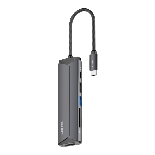 Купити USB Hub LDNIO DS-56H Type-C To PD3.0*1(100W)+HDMI*1(4K@30hz)+USB2.0*1+SD+TF, 4