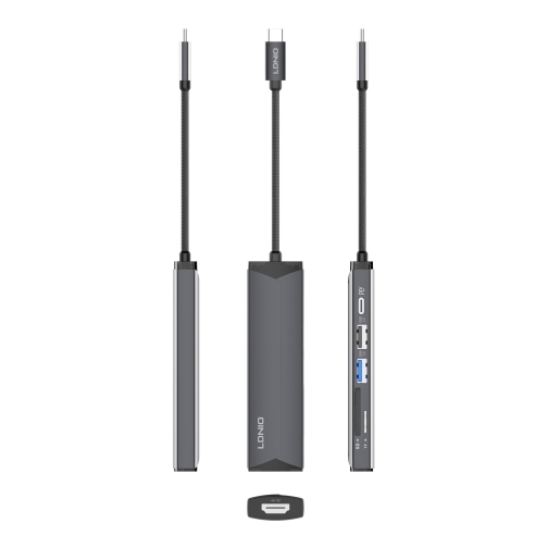 Купити USB Hub LDNIO DS-56H Type-C To PD3.0*1(100W)+HDMI*1(4K@30hz)+USB2.0*1+SD+TF, 5
