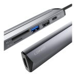 Купити USB Hub LDNIO DS-56H Type-C To PD3.0*1(100W)+HDMI*1(4K@30hz)+USB2.0*1+SD+TF, 6