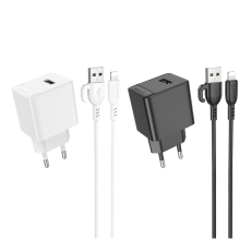 Купити Мережевий Зарядний Пристрій Borofone BAS11A 1USB 2.1A+USB to Lightning