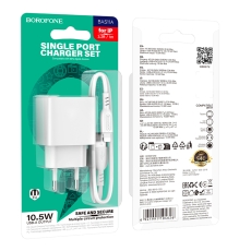 Купити Мережевий Зарядний Пристрій Borofone BAS11A 1USB 2.1A+USB to Lightning