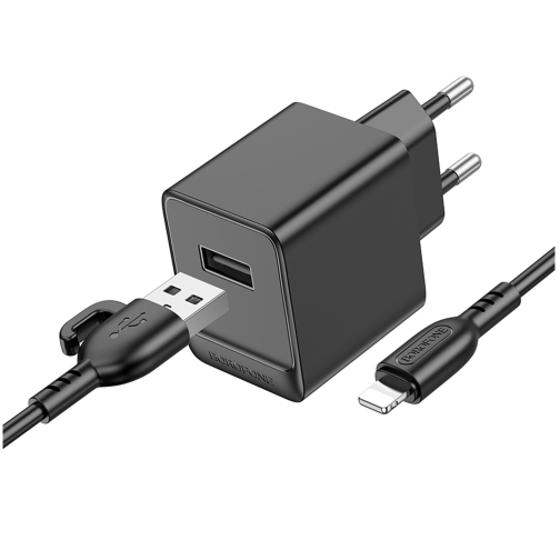 Купити Мережевий Зарядний Пристрій Borofone BAS11A 1USB 2.1A+USB to Lightning, 5