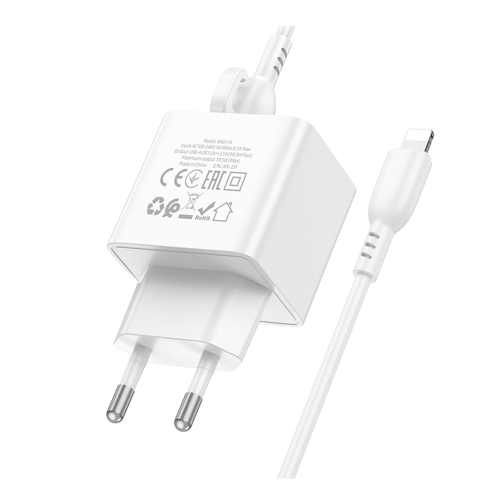 Мережевий Зарядний Пристрій Borofone BAS11A 1USB 2.1A+USB to Lightning превью 7