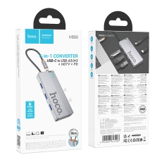 Купить USB Hub Hoco HB50 Type-C 5-in-1 (HDTV+PD+USB3.0*3) Купить USB Hub Hoco HB50 Type-C 5-in-1 (HDTV+PD+USB3.0*3)