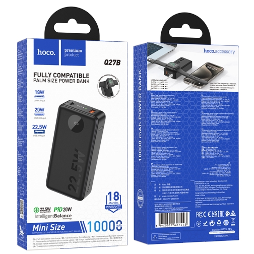 Купити Універсальна Мобільна Батарея Power Bank Hoco Q27B Jewel 22.5W+PD20W with watch charger 10000mAh, 2