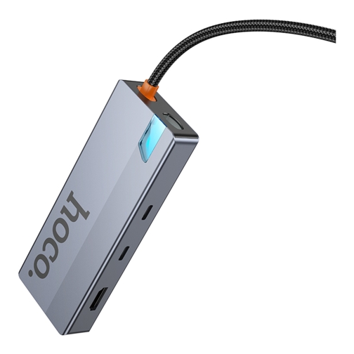 Купити Хаб USB Hoco HB52 Type-C 8-in-1 (HDTV+RJ45-100Mbps+SD/TF+PD+Type-C3.0+USB3.0*2), 3