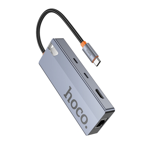 Купити Хаб USB Hoco HB52 Type-C 8-in-1 (HDTV+RJ45-100Mbps+SD/TF+PD+Type-C3.0+USB3.0*2), 4