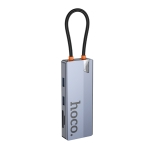 Купити Хаб USB Hoco HB52 Type-C 8-in-1 (HDTV+RJ45-100Mbps+SD/TF+PD+Type-C3.0+USB3.0*2), 5