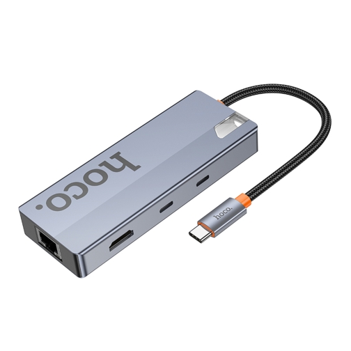 Купити Хаб USB Hoco HB52 Type-C 8-in-1 (HDTV+RJ45-100Mbps+SD/TF+PD+Type-C3.0+USB3.0*2), 6