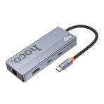 Купити Хаб USB Hoco HB52 Type-C 8-in-1 (HDTV+RJ45-100Mbps+SD/TF+PD+Type-C3.0+USB3.0*2), 6