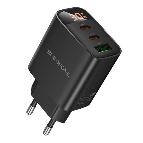 Купити Мережевий Зарядний Пристрій Borofone BA98A 2USB-C/1USB PD/QC 30W Led Display