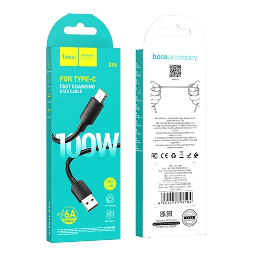Купить USB Hoco X96 Type-C 6A 100W, 3