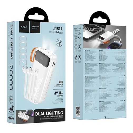Купить Power Bank Hoco J151A Spirit dual lighting four-cable 20000mAh, 2